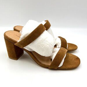 Soludos Womens Size 6 Ines‎ Brown Suede Leather Block Heels Sandals Shoes